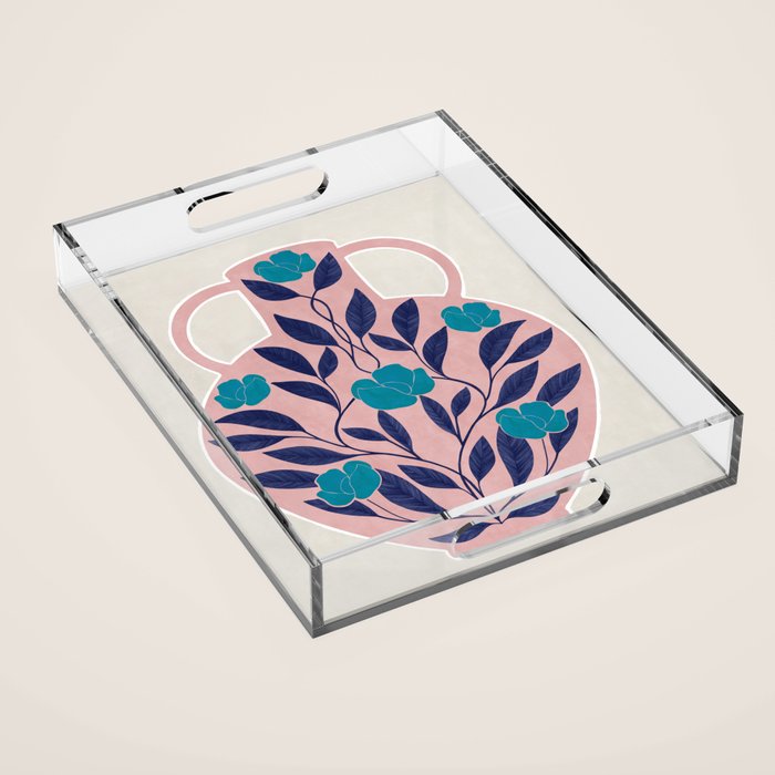 Vase of roses Acrylic Tray Gallery Image 1