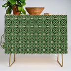 Art Deco Floral Tiles in Emerald Green and Faux Gold Credenza Gallery Image 1