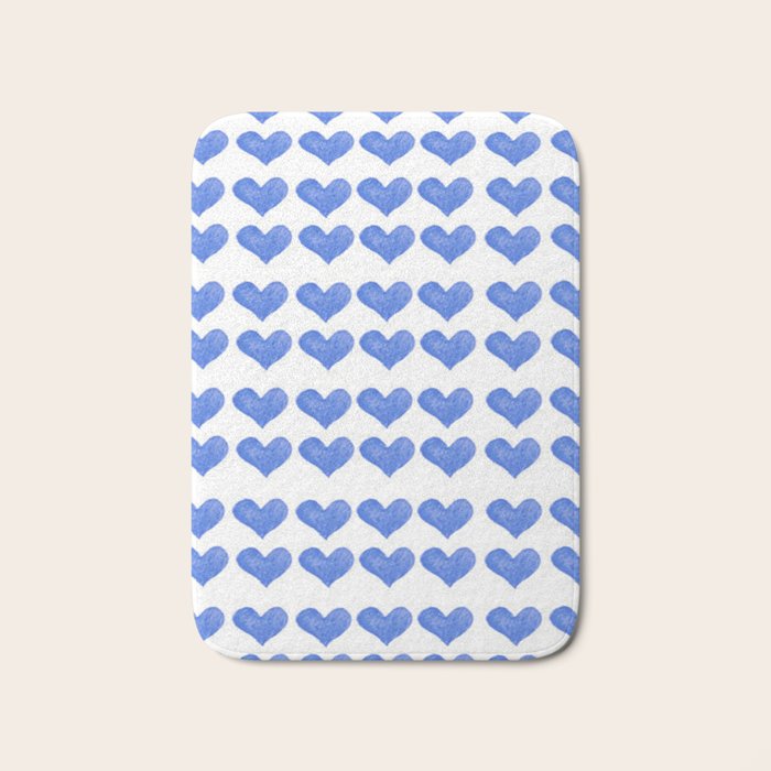 BLUE HEARTS Bath Mat Gallery Image 1