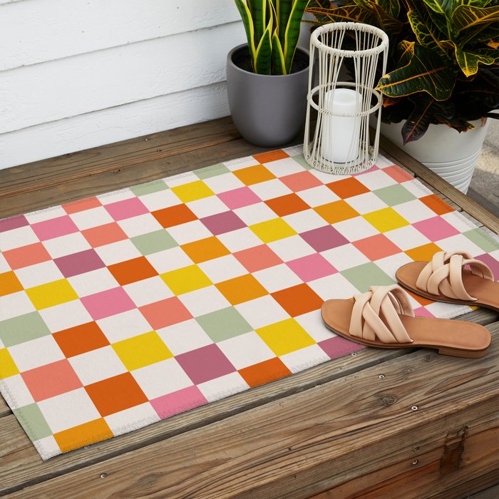 Candy Checkerboard  Outdoor Rug Gallery Image 2