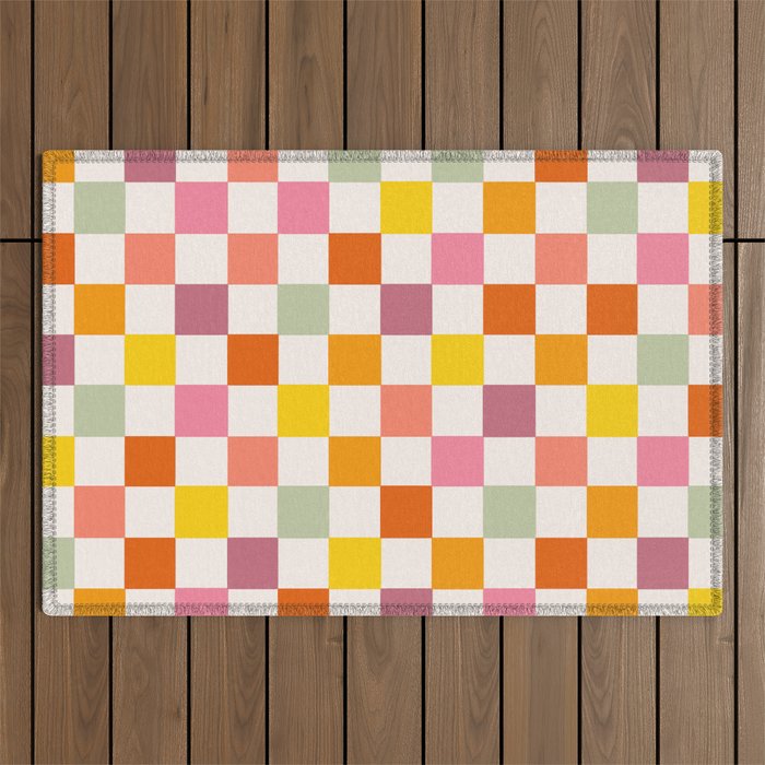 Candy Checkerboard  Outdoor Rug Gallery Image 1