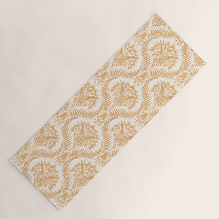 Triceratops Damask - Golden Yoga Mat Gallery Image 1