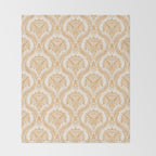 Triceratops Damask - Golden Throw Blanket Gallery Image 2