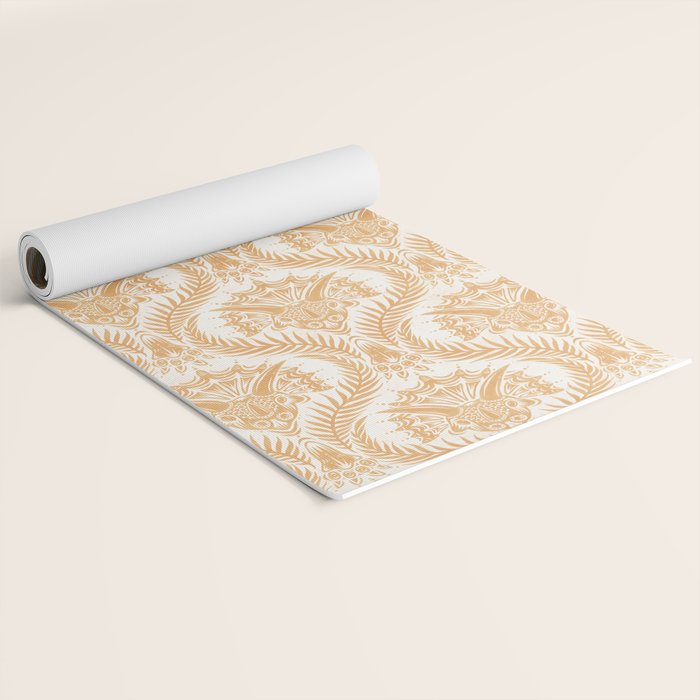Triceratops Damask - Golden Yoga Mat Gallery Image 2
