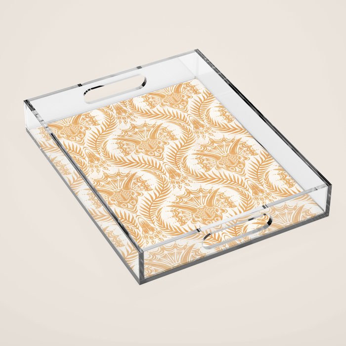 Triceratops Damask - Golden Acrylic Tray Gallery Image 1
