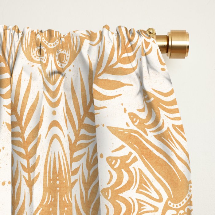 Triceratops Damask - Golden Window Curtain Gallery Image 2