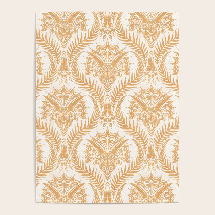 Triceratops Damask - Golden Poster Gallery Image 4
