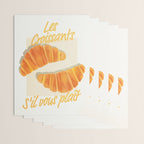 Croissants: Vintage Retro French Brunch Bakery Cafe Art Wrapping Paper Gallery Image 3