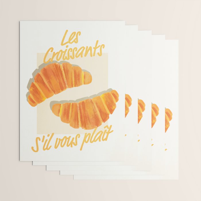 Croissants: Vintage Retro French Brunch Bakery Cafe Art Wrapping Paper Gallery Image 3