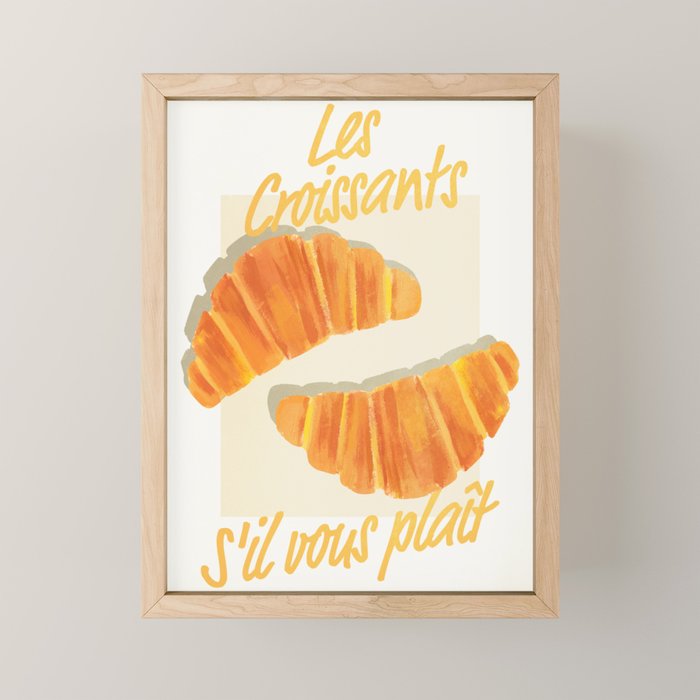 Croissants: Vintage Retro French Brunch Bakery Cafe Art Mini Art Print Gallery Image 1
