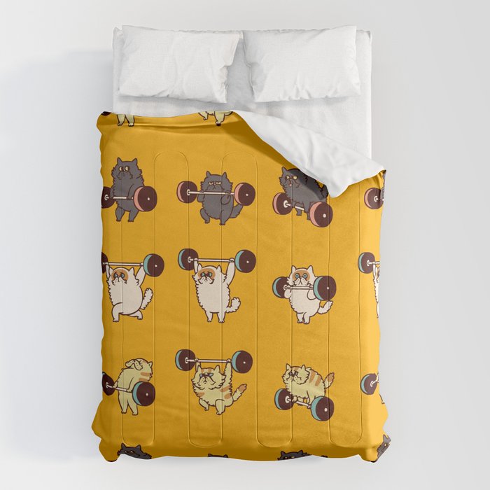 Olympic Lifting Cat Comforter Gallery Image 1