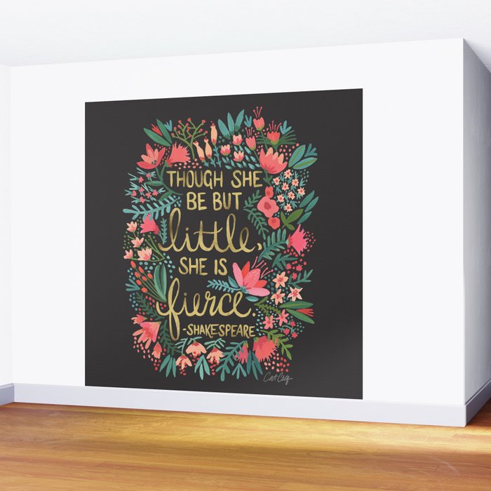 Little & Fierce on Charcoal Wall Mural Gallery Image 2
