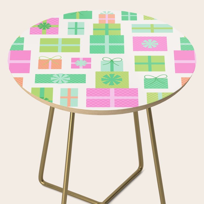 Retro Christmas Presents - Pink & Green Side Table Gallery Image 2