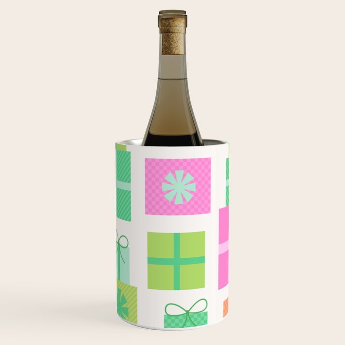 Retro Christmas Presents - Pink & Green Wine Chiller Gallery Image 3