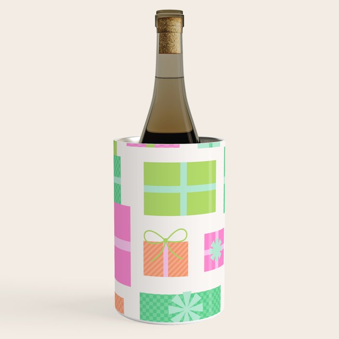 Retro Christmas Presents - Pink & Green Wine Chiller Gallery Image 2