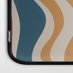 Liquid Swirl Retro Abstract Pattern Blue Ochre Rust Taupe Laptop Sleeve Gallery Image 3