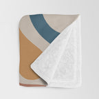 Liquid Swirl Retro Abstract Pattern Blue Ochre Rust Taupe Throw Blanket Gallery Image 3