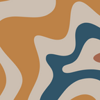 Liquid Swirl Retro Abstract Pattern Blue Ochre Rust Taupe Coffee Mug Gallery Image 2