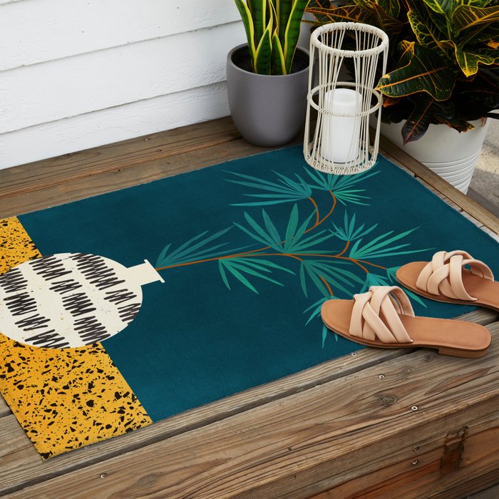Night Palm Still Life Outdoor Rug Gallery Image 2