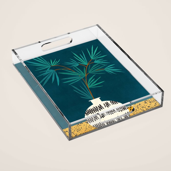 Night Palm Still Life Acrylic Tray Gallery Image 1