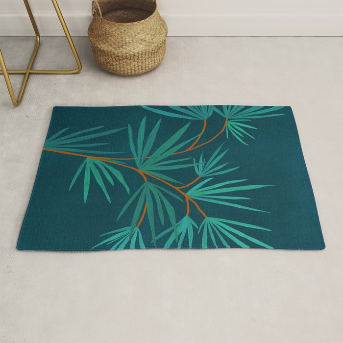 Night Palm Still Life Rug Gallery Image 1
