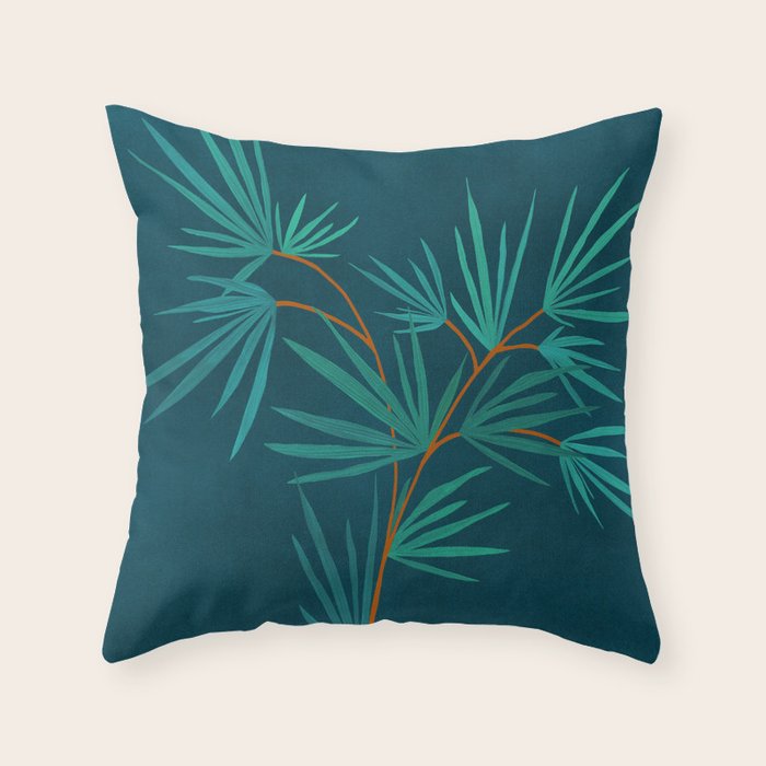 Night Palm Still Life Throw Pillow Gallery Image 6