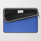 Blue Ultra Fine Stripe Narrow Vertical Pinstripe Pattern Laptop Sleeve Gallery Image 2