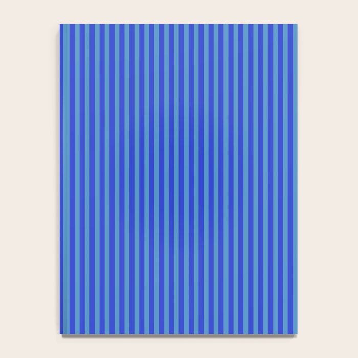 Blue Ultra Fine Stripe Narrow Vertical Pinstripe Pattern Notebook Gallery Image 4