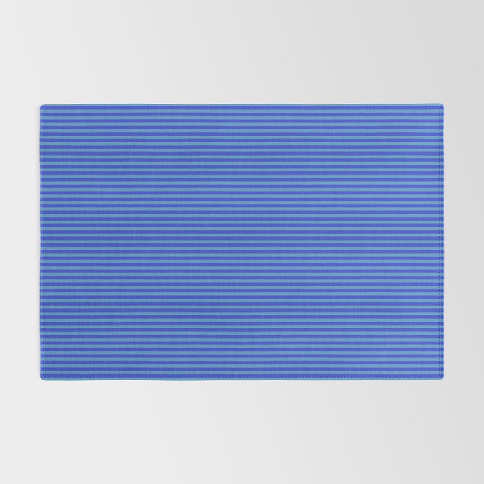 Blue Ultra Fine Stripe Narrow Vertical Pinstripe Pattern Rug Gallery Image 2