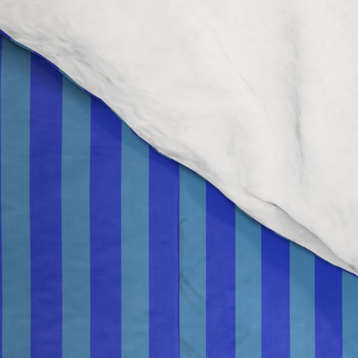 Blue Ultra Fine Stripe Narrow Vertical Pinstripe Pattern Comforter Gallery Image 4
