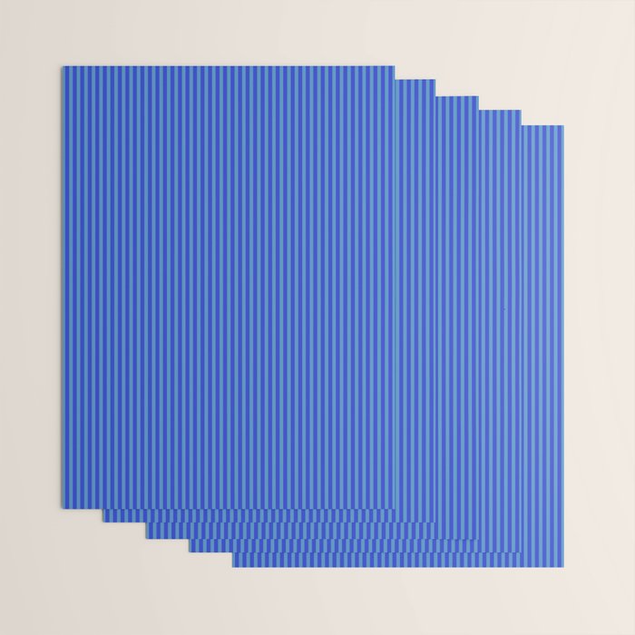Blue Ultra Fine Stripe Narrow Vertical Pinstripe Pattern Wrapping Paper Gallery Image 3