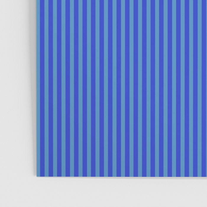 Blue Ultra Fine Stripe Narrow Vertical Pinstripe Pattern Poster Gallery Image 3