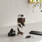 Woman in Stripes Holding a White Rabbit Water Bottle Gallery Image 4