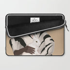 Woman in Stripes Holding a White Rabbit Laptop Sleeve Gallery Image 2
