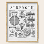 Gym Fitness Workout Dumbbell Kettlebell Vintage Patent Print Serving Tray Gallery Image 1