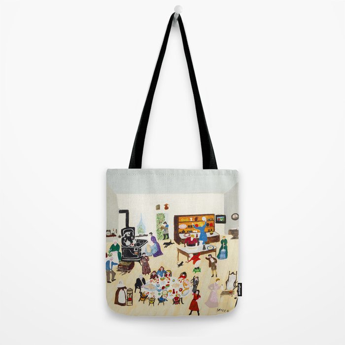 Anna Mary Robertson 'Grandma' Moses Thanksgiving American Folk Art Tote Bag Gallery Image 2