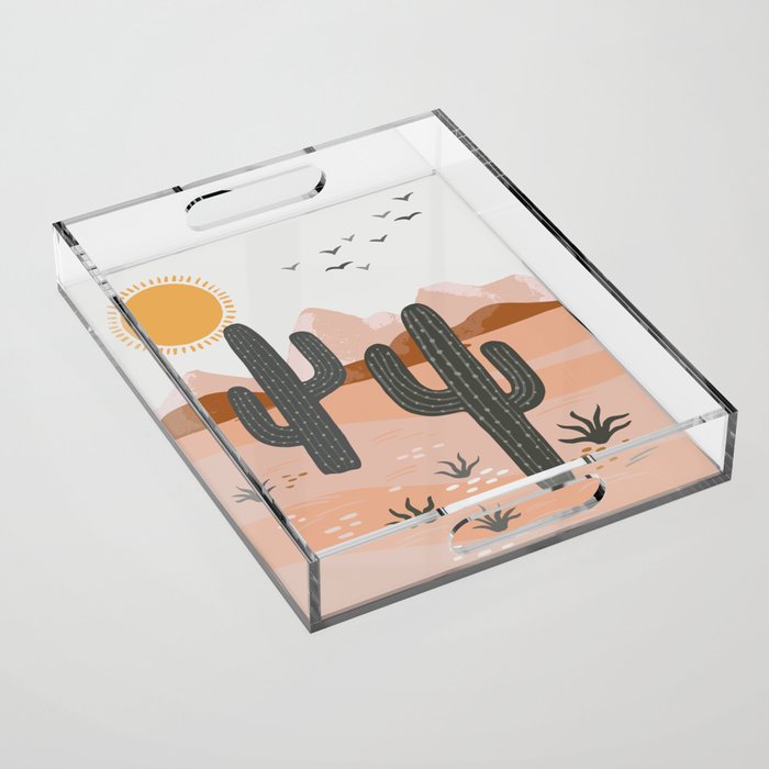 Cacti Desert Landscape Acrylic Tray Gallery Image 1