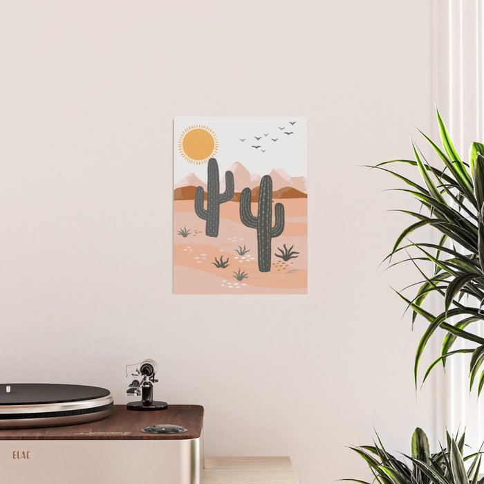 Cacti Desert Landscape Poster Gallery Image 2
