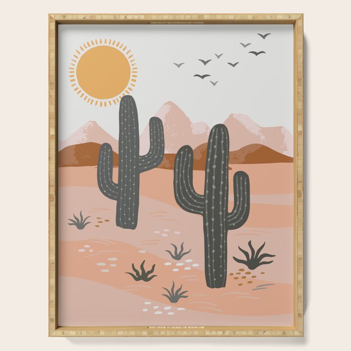 Cacti Desert Landscape Serving Tray Gallery Image 1