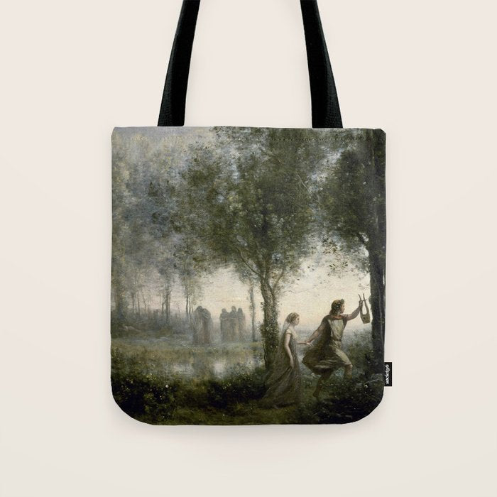 Orpheus Leading Eurydice from the Underworld - Jean-Baptiste-Camille Corot Tote Bag Gallery Image 1