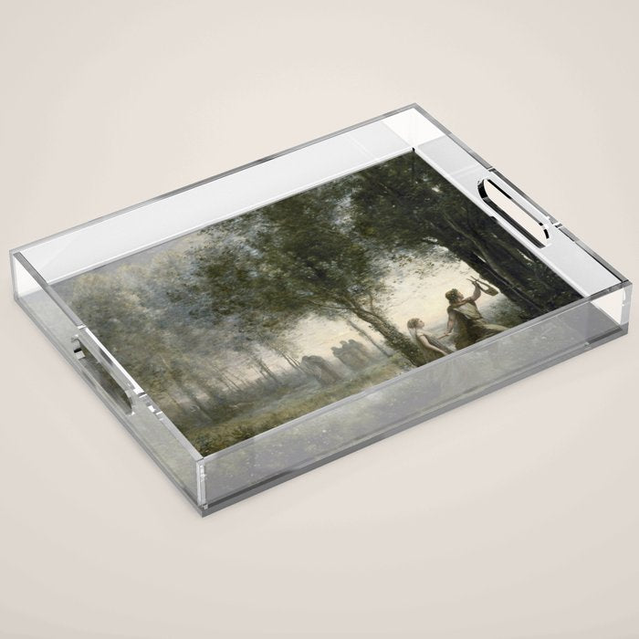 Orpheus Leading Eurydice from the Underworld - Jean-Baptiste-Camille Corot Acrylic Tray Gallery Image 1
