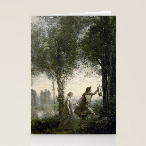 Orpheus Leading Eurydice from the Underworld - Jean-Baptiste-Camille Corot Stationery Card Gallery Image 2