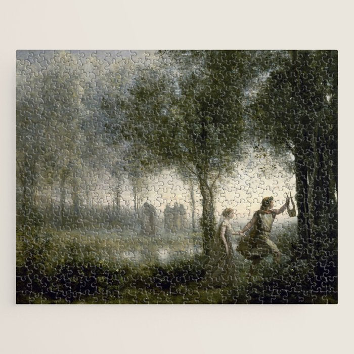 Orpheus Leading Eurydice from the Underworld - Jean-Baptiste-Camille Corot Jigsaw Puzzle Gallery Image 1