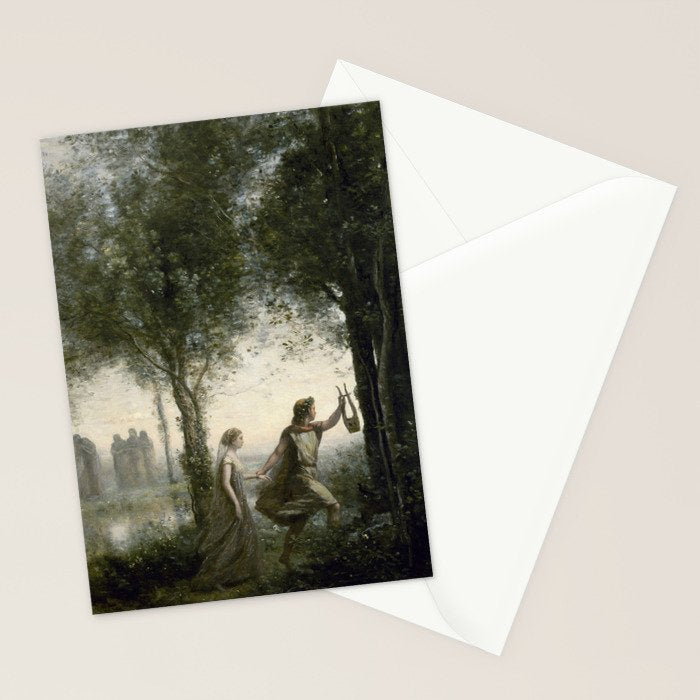 Orpheus Leading Eurydice from the Underworld - Jean-Baptiste-Camille Corot Stationery Card Gallery Image 2