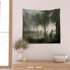 Orpheus Leading Eurydice from the Underworld - Jean-Baptiste-Camille Corot Wall Tapestry Gallery Image 2