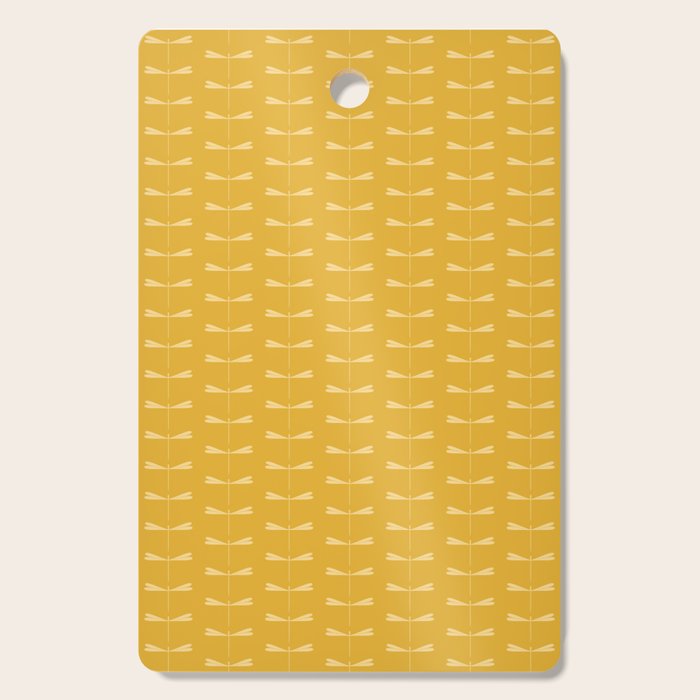 Dragonfly Pattern XIV Golden Yellow Cutting Board Gallery Image 1