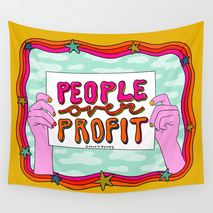 People Over Profit Wall Tapestry Gallery Image 4