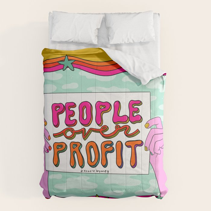 People Over Profit Comforter Gallery Image 1