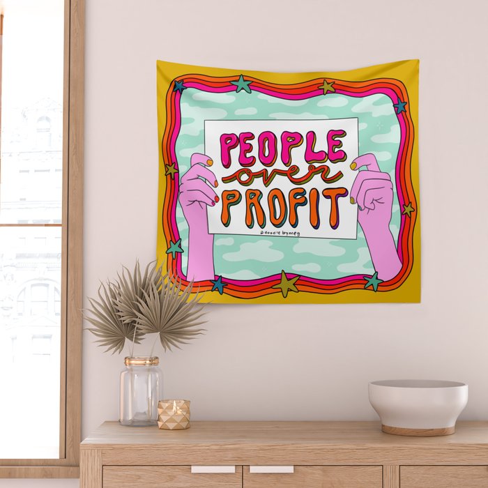 People Over Profit Wall Tapestry Gallery Image 2