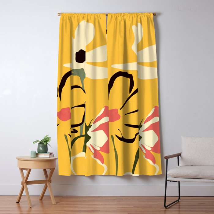 Modern Abstract Art Flowers 10 Window Curtain Gallery Image 5